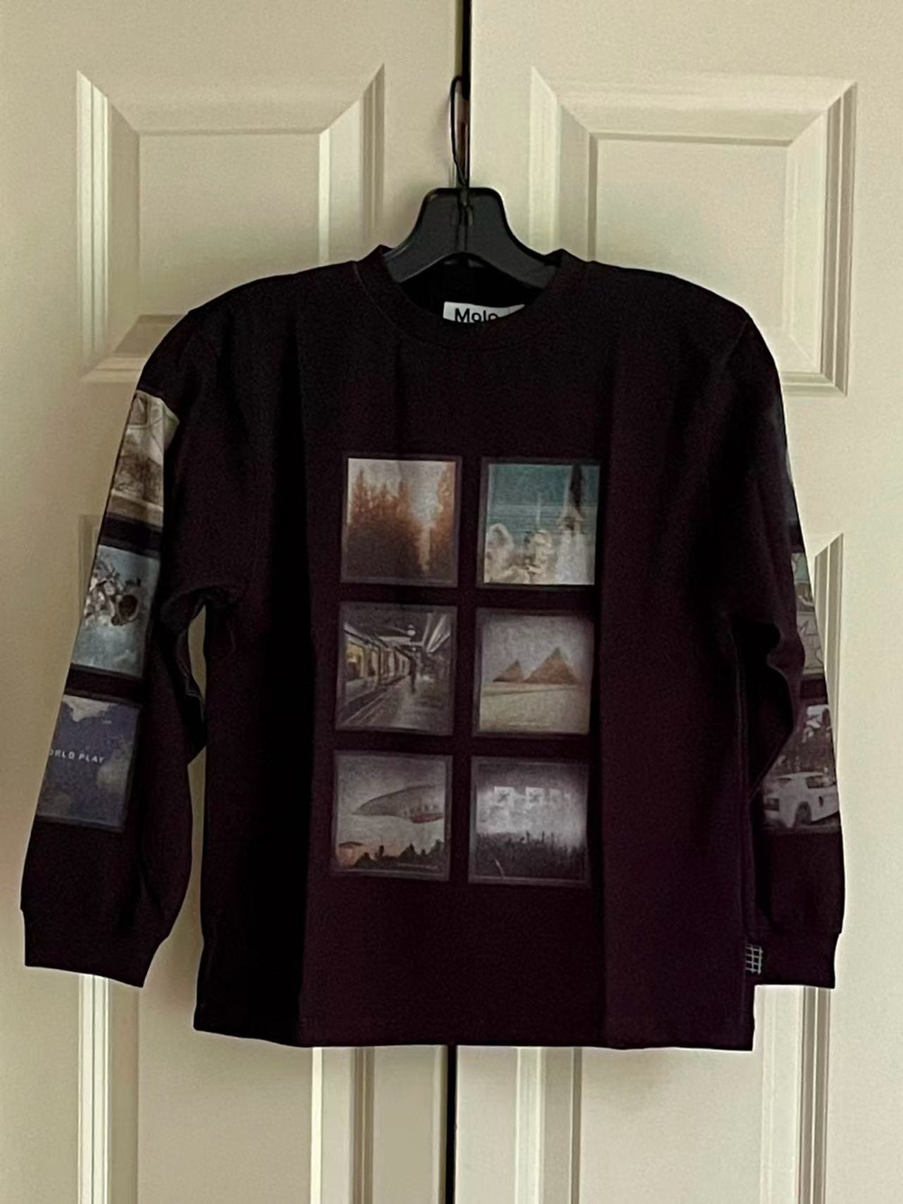Molo Black photo frame Graphic Long-Sleeve T-Shirt 128cm